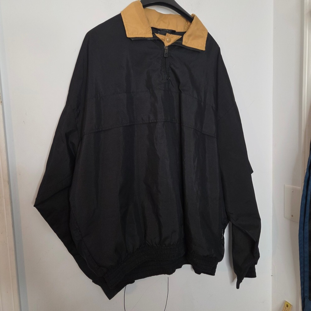 Sunderland of Scotland Dolphin Rain Jacket Mens XXL Black Tan Waterproof Golf